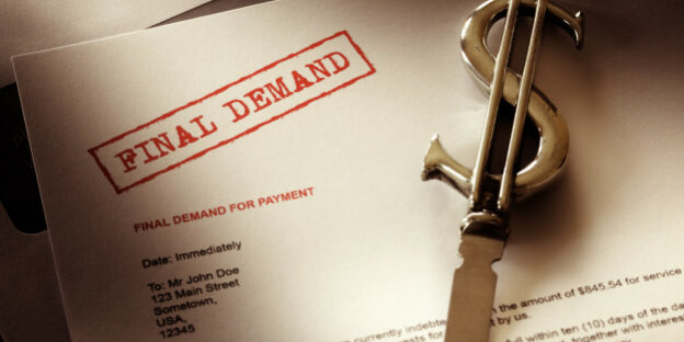 Final demand notice third-party debt collection