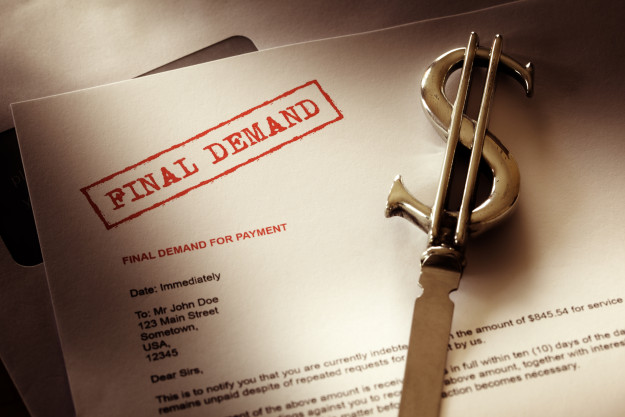 Final demand notice third-party debt collection