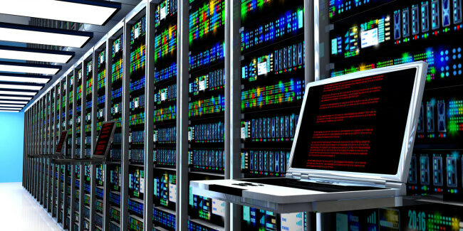Server room interior in datacenter pci compliance