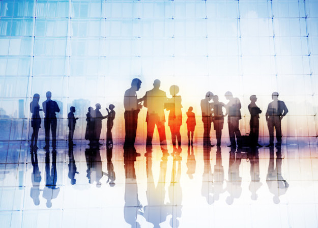 Silhouettes of Business People Discussing Outdoors credit and collection professionals
