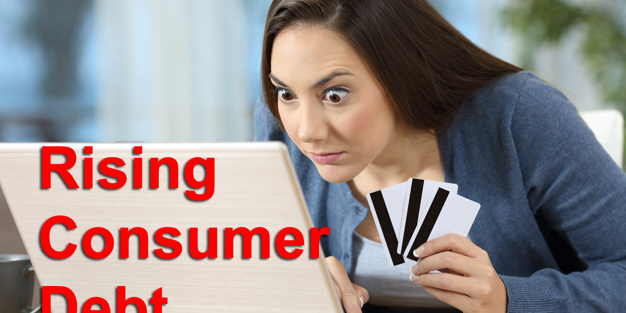 Compulsive on line shopper or gambler at home rising consumer debt