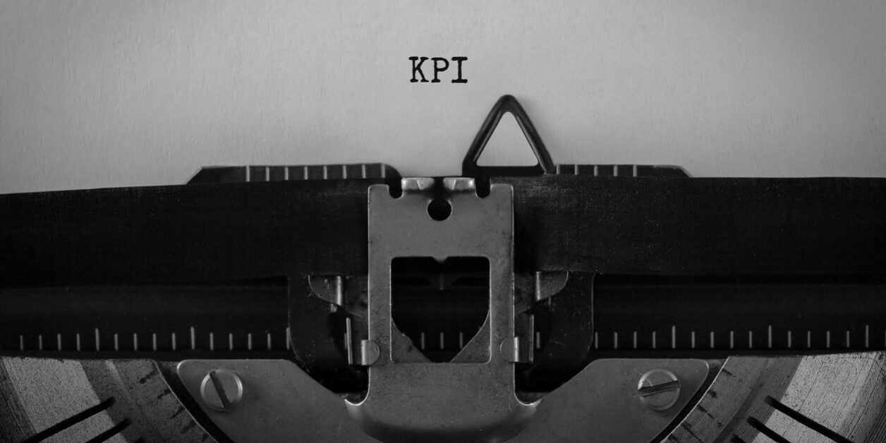 Text KPI typed on retro typewriter revenue cycle management