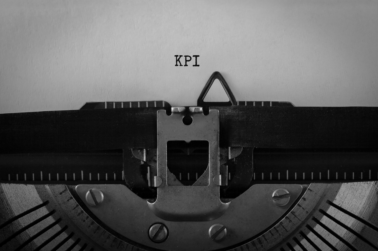 Text KPI typed on retro typewriter revenue cycle management