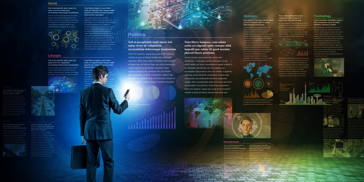 electronic newspaper concept, curation media, curation content, Graphical User Interface, abstract image visual credit and collection