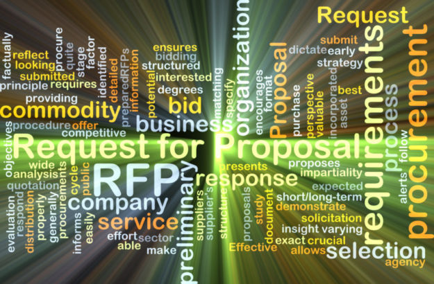 Request for proposal RFP background concept glowing debt collection RFPs
