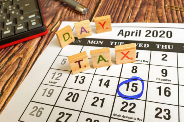 Tax payment day, marked on a calendar on April 15, 2020 tax season collection strategy